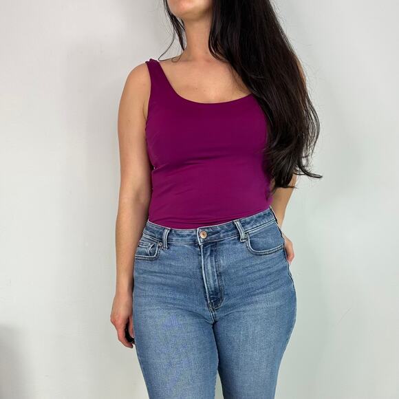 Express Purple Scoop Neck Tank Bodysuit - Picture 5 of 7
